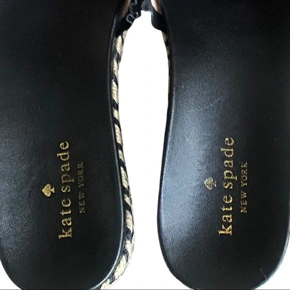 KATE SPADE Black Leather Slide Sandals - Picture 7 of 9